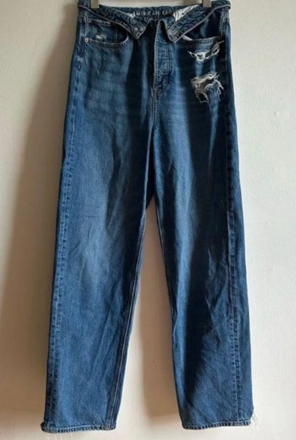 American Eagle Highest Rise Baggy Dreamy Drape Fold Over Jeans - Image 5