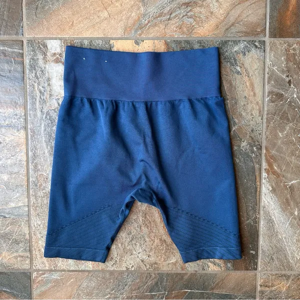 Joy Lab High Waist Seamless Biker Shorts Medium Navy Blue Workout Gym Activewear - Image 2