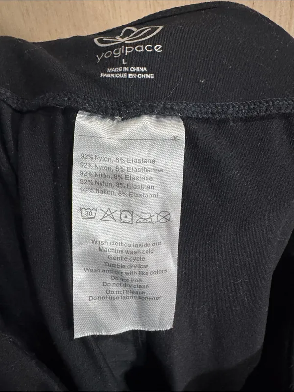 Women’s Yogipace Black Drawstring Wide Leg Yoga Pants Size Large Petite - Image 4