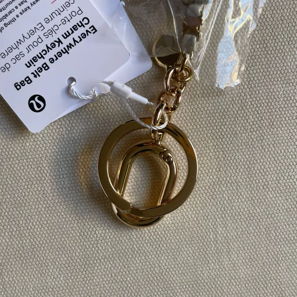 Lululemon Everywhere Belt Bag Charm Keychain - Beech White/Gold - Image 2