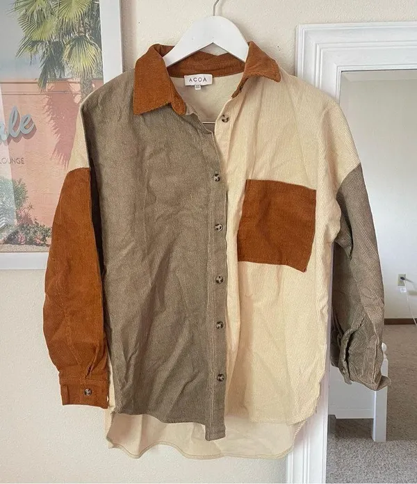 VICI Mav Colorblock Corduroy Shacket - Image 3