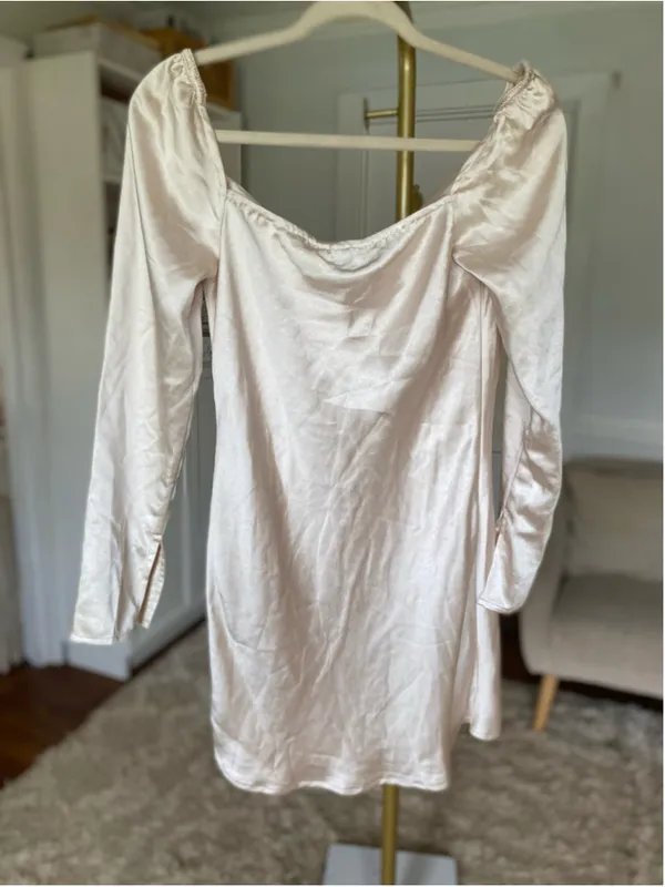 Princess Polly Champagne‎ Mini Dress Satin Cowl Neck Quiet Luxury Party NWT US 4 - Image 3