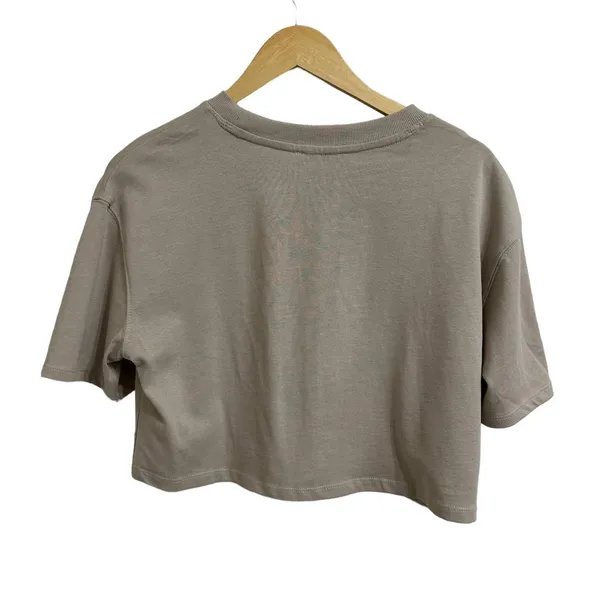 Zara women's tan short sleeve‎ crew neck tee size Small NEW - Image 5