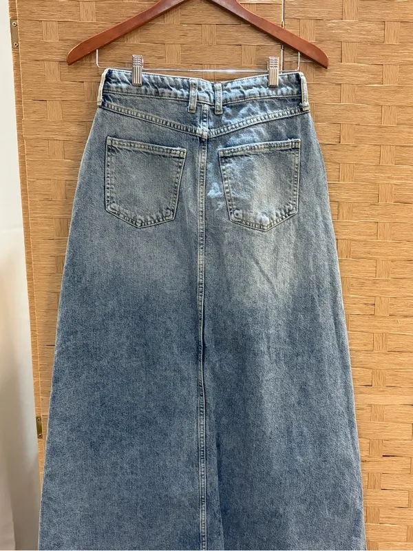 We The Free Free People Come As You Are Denim Maxi Skirt 27” Waist - Image 7