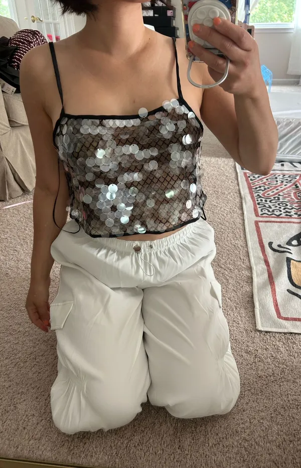 Zara sequin crop top. S-M - Image 2