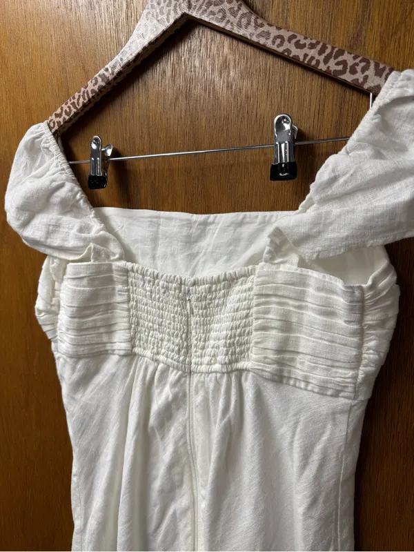 Abercrombie & Fitch A&F Emerson Cap Sleeve Mini Dress Linen White Medium NEW - Image 10