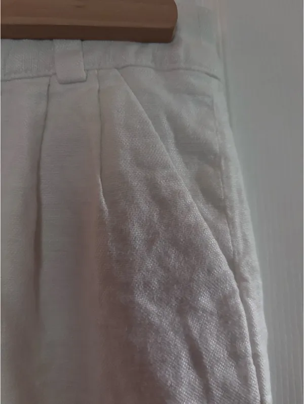 White Linen Pencil Skirt Banana Republic - Image 4