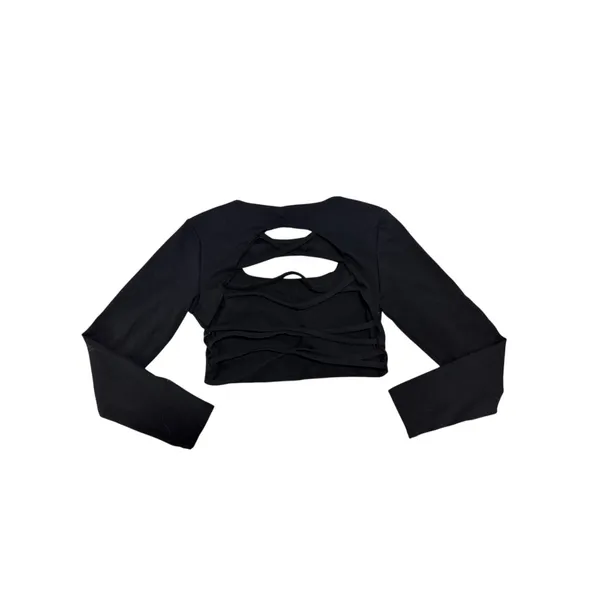 AOXJOX Long Sleeve Back Cutout Crop Athletic Yoga Top L NWOT - Image 3