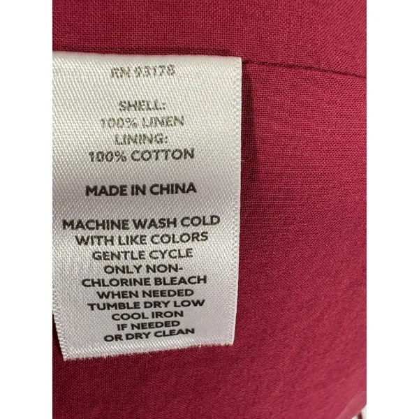 Magaschoni Womens Burgundy 100% Linen Side Cutout Drawstring Maxi Dress Size 6 - Image 5