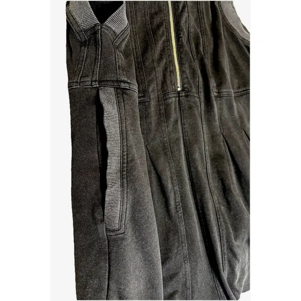 Umgee Black Zip Front Romper Womens Large Sleeveless Mineral Wash Pleated Casual - Image 7