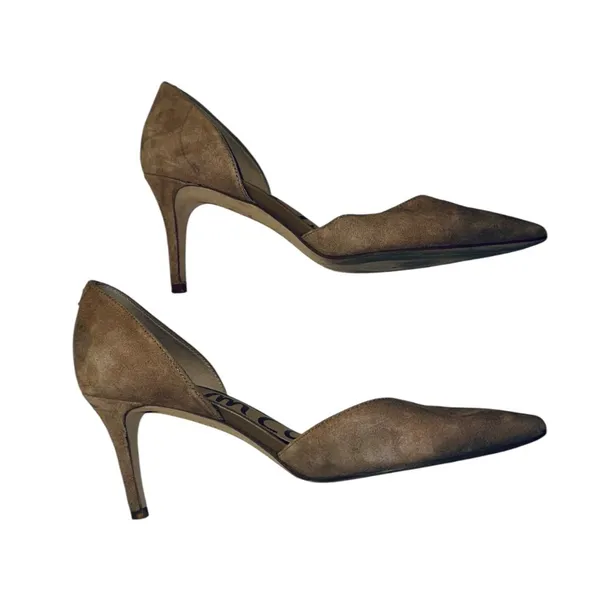 Sam Edelman Oatmeal Suede Telsa Heels - Image 6