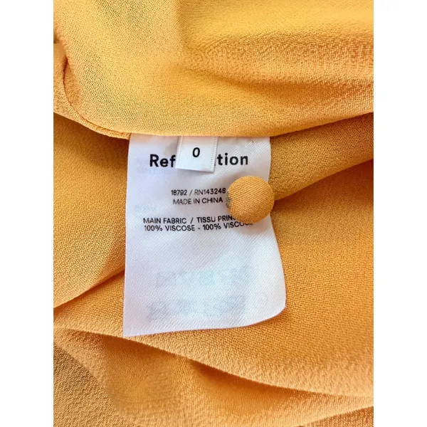 Reformation Winslow Floral Midi Dress Yellow Blue Slit Size 0 - Image 7