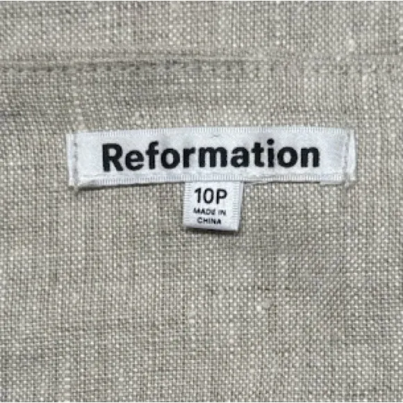 Reformation Natural Linen Fabric Size 10‎ - Image 10