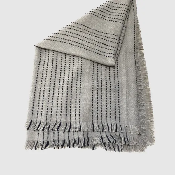 J. Crew Striped Scarf Fringe Oversize Wrap OS Travel Fall Winter Academia Preppy - Image 2