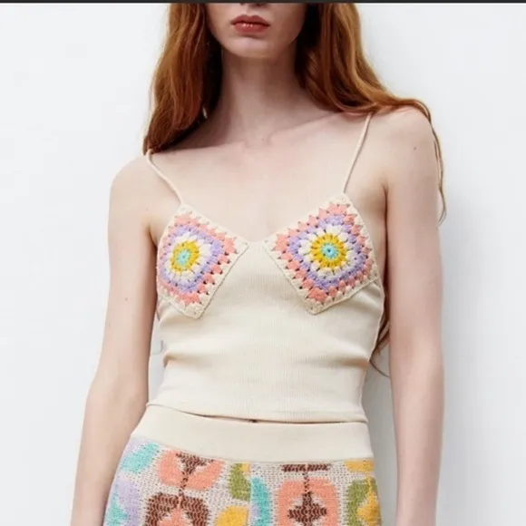 ZARA Crochet Crop Tank Top XS-S NWT‎ - Image 2