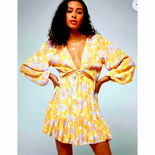 L*Space Feelin Fine Cut Outs Tie Front Dress Oopsie Daisy L - Image 3