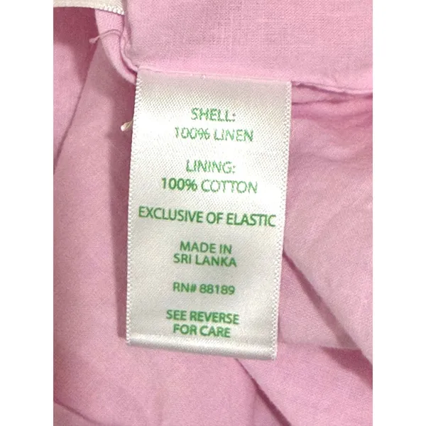 Lilly Pulitzer Pink 100% Linen V-Neck Puff Sleeve Shift‎ Dress Size 10 016977 - Image 4