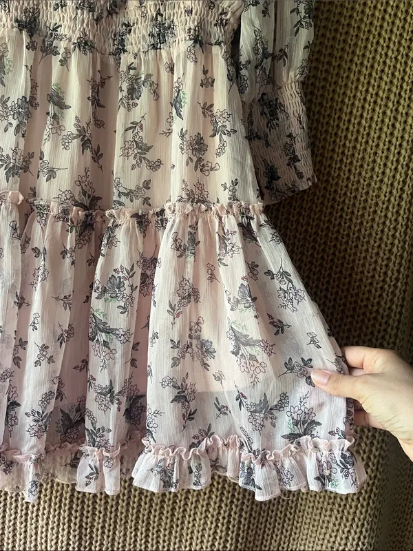 Hayden Pink Floral Off-Shoulder Ruffle Dress - Image 5