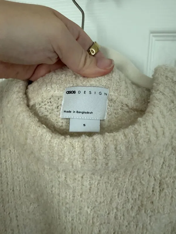 ASOS Cream Boucle Crewneck - Image 3
