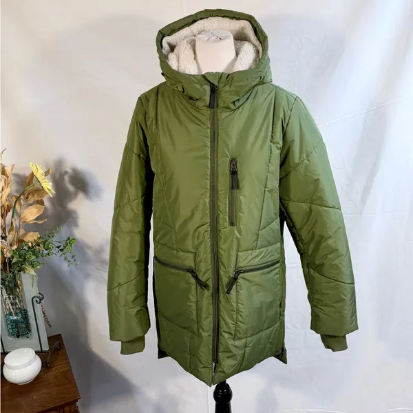 O’Neill Cheyenne Hooded Puffer Jacket Vineyard Green Women’s Size Small💚 - Image 14