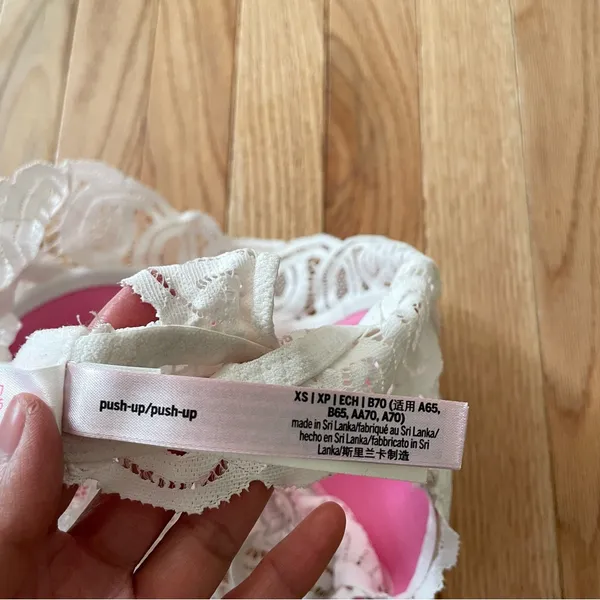 PINK Victoria's Secret White Lace Push Up Bralette XS Coquette Feminine Romantic - Image 6