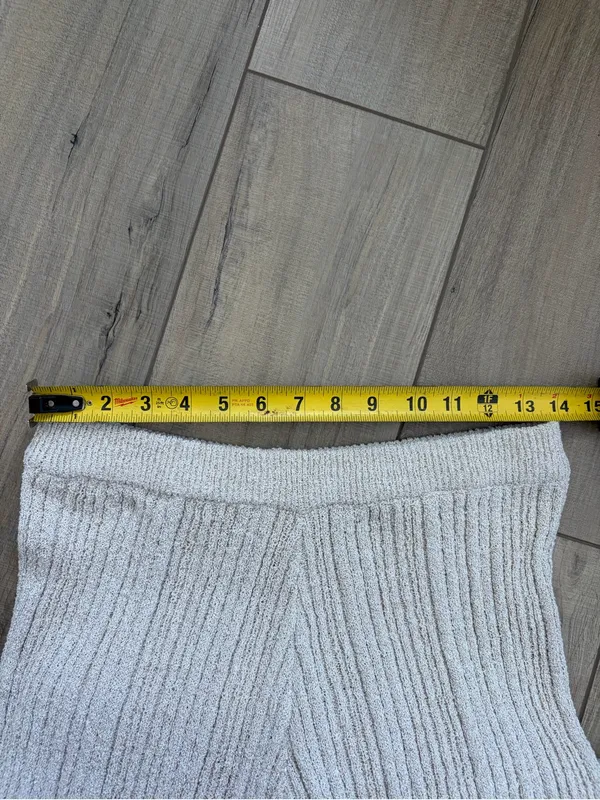DISSH Emery Oatmeal Ribbed Knit Cotton Wide Leg Pull On Casual Boho Pants L - Image 7