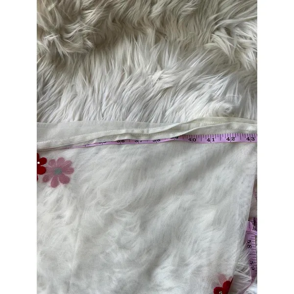 Delicate Floral Embroidered Shawl with Pom-Pom Trim - Image 5
