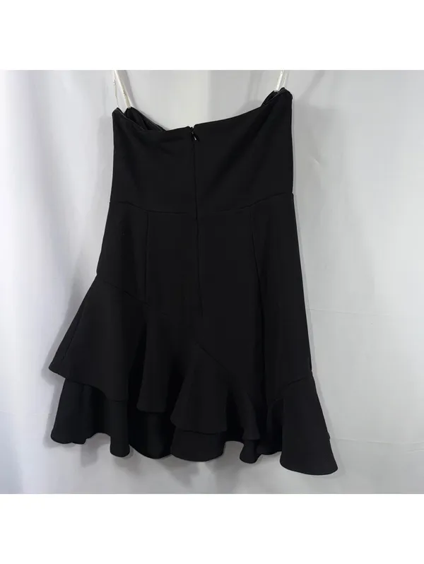 Lulu’s Black Strapless Ruffle Hem Mini Dress M - Image 7