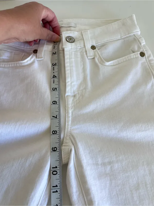 NWT 7 For All Mankind Gwenevere Ankle Skinny Eyelet Jeans White 23 - Image 7