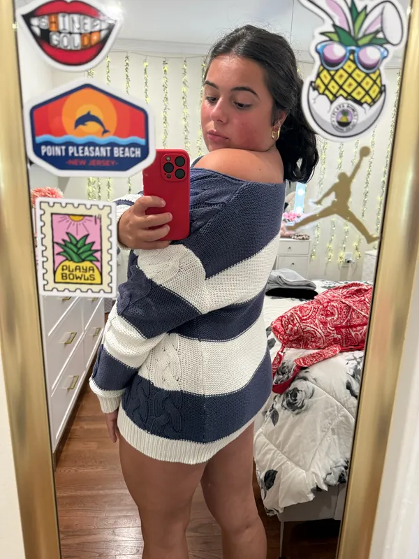 Aeropostale Women’s air pastel off the shoulder sweater - Image 2