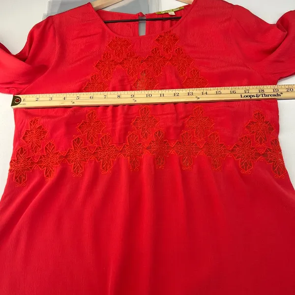 Gianni Bini Mini Dress Womens XS Red Viscose Lace Cutout Detail Keyhole Back‎ - Image 13