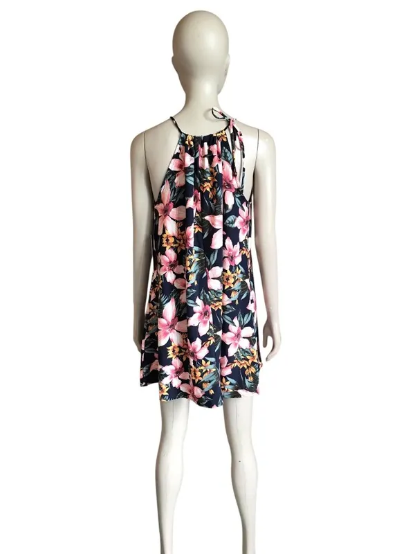 NWT Lulu’s Blue and Pink Flower Patterned Dress - Image 4