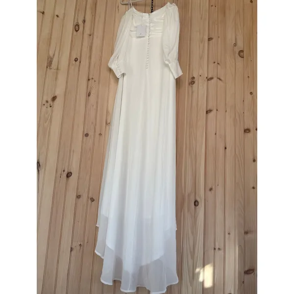 NWT Lulus Adorna White Off-the-Shoulder Maxi Dress Bridal Bride Wedding Size M - Image 8