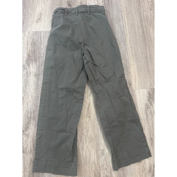 Marine Layer Bridget Crop Pant AOlive Green High Rise Wide Leg Size 4‎ - Image 4