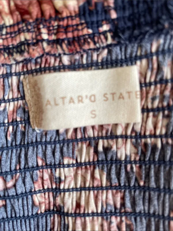 Altar'd State Annmarie Navy/Brown Floral Cutout Dress - Image 7
