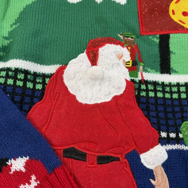 Blizzard Bay Ugly Christmas Sweater Adult LG Santa Mrs Claus Pickleball Holiday - Image 4