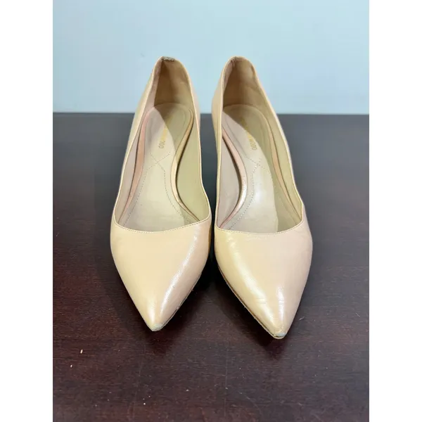 Nicholas Kirkwood‎ Sculptural Block Heel Pumps Nude Leather Office Shoes Size 37 - Image 11