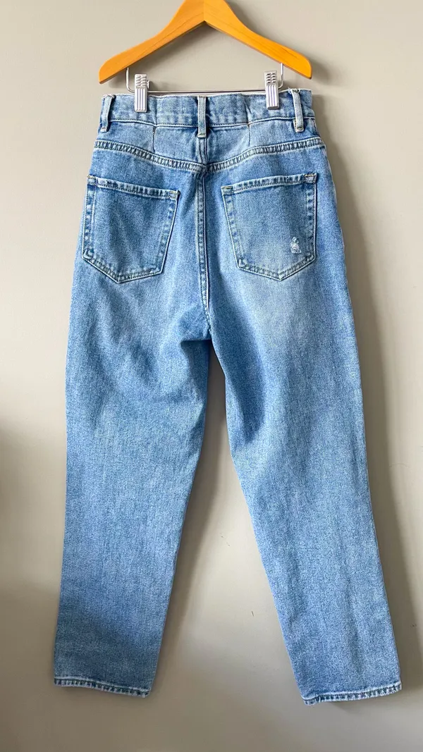 PacSun Medium Blue High Waisted Straight Leg Jeans - Image 2
