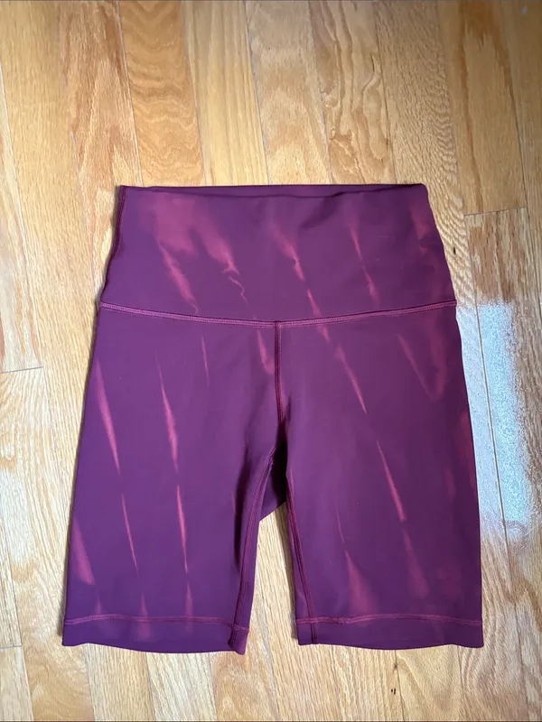 Lululemon Wunder Train High-Rise Short Sun Bleached Wash Red Merlot | Size 4, 8” - Image 2