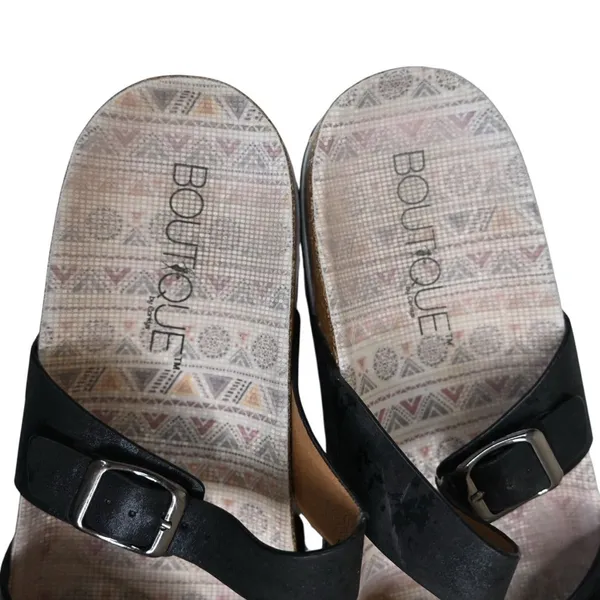 Boutique by Corkys Women's 9 Tan Line Sandal in Black Metallic - Image 7
