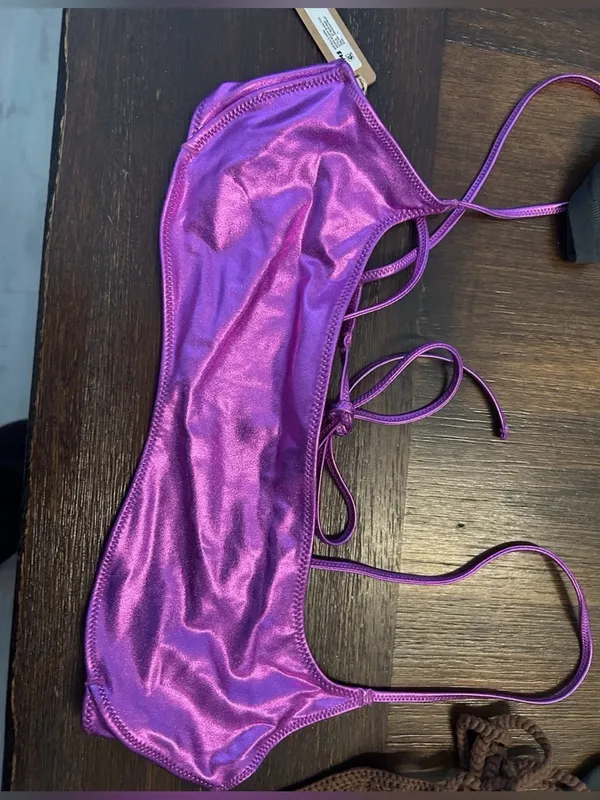 Skims Purple RARE Metallic String Scoop Top NWT Limited Edition Lolli NWT - Image 2
