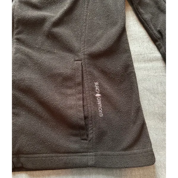Black Diamond Womens Full Zip Fleece Jacket Black Size S Mock Neck Activewear - Image 3