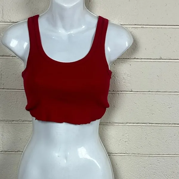 Brandy Melville Red Cropped Tank one size - Image 5