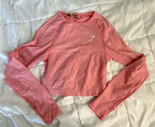 Gymshark Vital Seamless 2.0 Long Sleeve Crop Top Orange M - Image 2