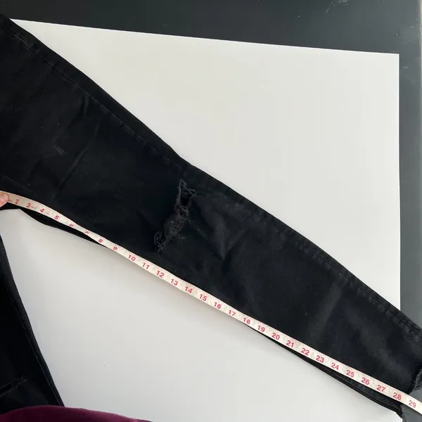 We The Free Skinny Jeans Womens 28 Black Good Distressed Raw Hem High Rise - Image 8