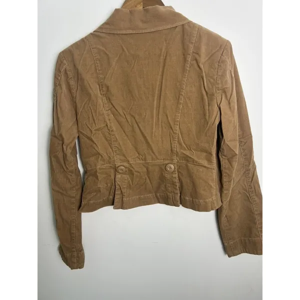 VTG Zinc Med Corduroy Blazer Tan Brown Crop Jacket Y2K Twee 90s Academia Gilmore - Image 4
