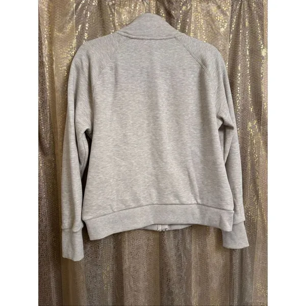 Mondetta Full Zip Fleece Heathered Oat Beige Sweater Medium NWOT - Image 2