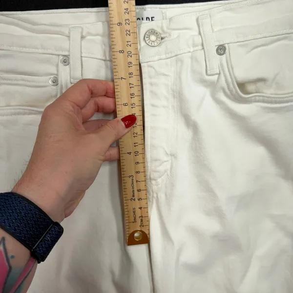 Agolde 27 Toni Slim Straight Jeans White Stretch Denim A133-1085 Minimalist - Image 12