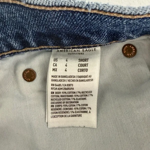 American Eagle 90s Bootcut Jeans Womens 4 Patchwork Multi Blue Denim Grunge - Image 7