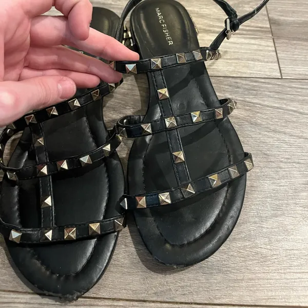 Marc Fisher Black Studded Sandals - Image 4